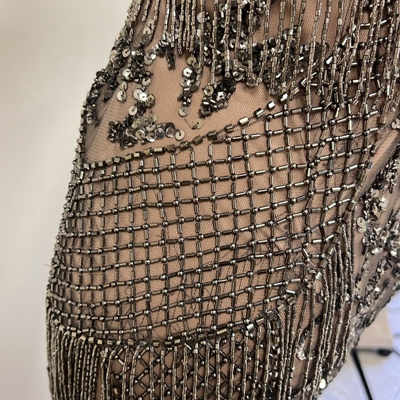 Aidan Mattox beaded fringes sleeveless midi dress - Picture 12 of 12